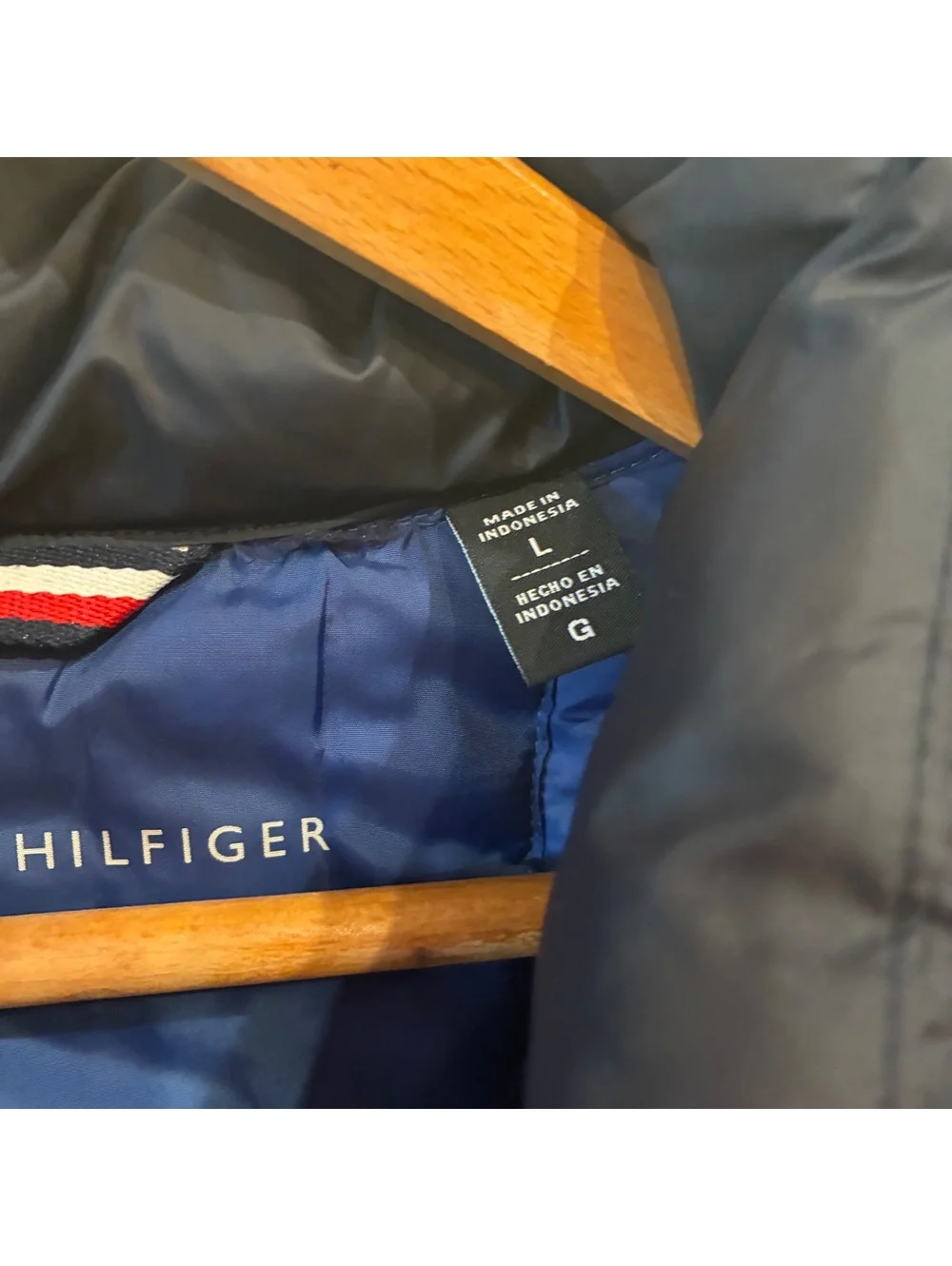 Tommy Hilfiger Mens Lightweight Packable Quilted Puffer Navy Blue Jacket Size L